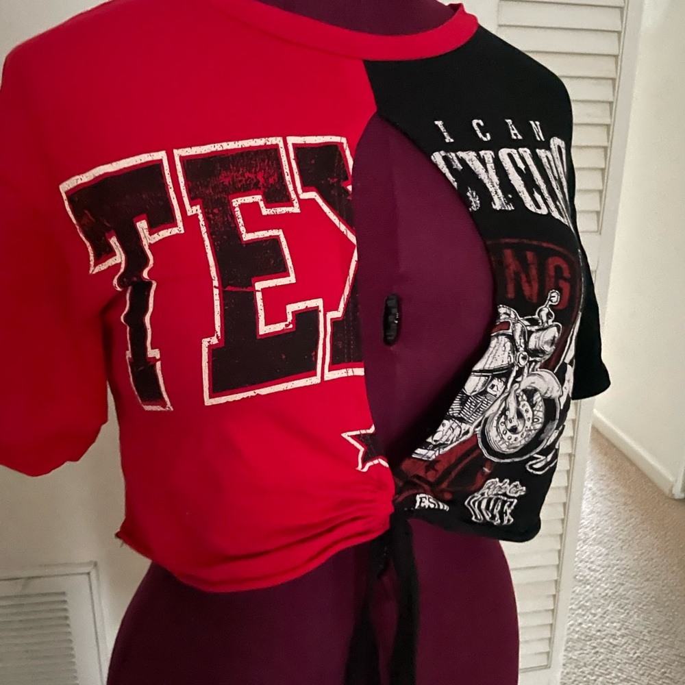 Fashion Nova Red and Black Top